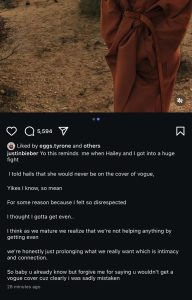 Justin Bieber’s Message to Hailey Disappear – Fans Dey Ask Wetin Happen